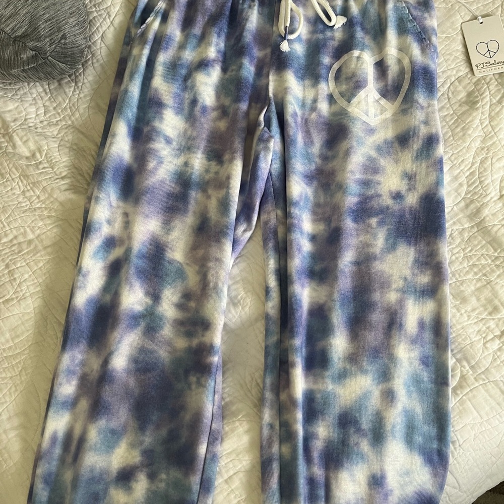 PJ Salvage Blue Tie-Dye jogger and hoodie set